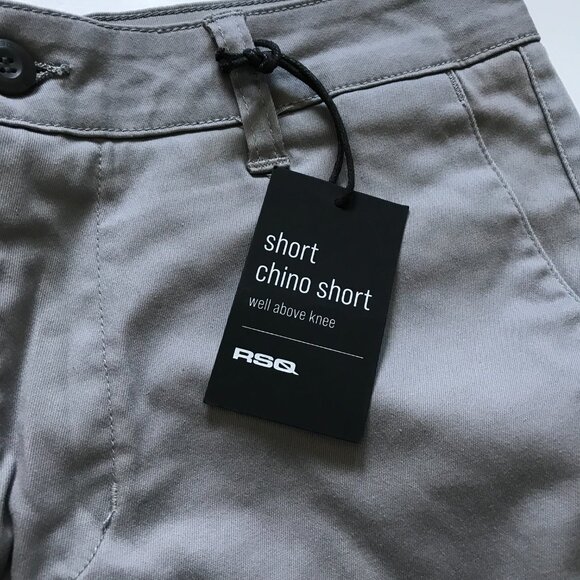 NWT RSQ Short Chino Shorts Mens 29 Gray 7" Inseam Well Above the Knee Cotton NEW - Picture 5 of 12